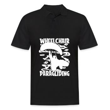 Paragleiter Paragleiten Rollstuhl - Männer Poloshirt - Schwarz - Vorne - Kai (181cm)