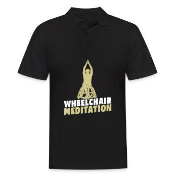 Meditation Meditation Wheelchair - Men's Polo Shirt - black - Front - Kai (181cm)