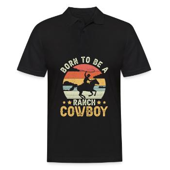 Rodeo Cowboy né Ranch Cowboy - Polo Homme - noir - Devant - Kai (181cm)