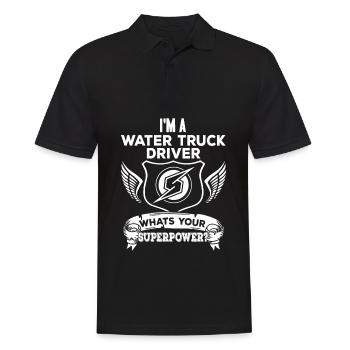 Lkw Fahrer Trucker Lastwagenfahrer Supermacht - Männer Poloshirt - Schwarz - Vorne - Kai (181cm)