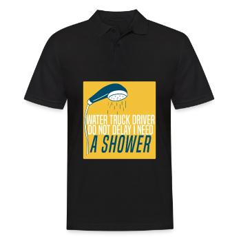 Lkw Fahrer Trucker Lastwagenfahrer Dusche - Männer Poloshirt - Schwarz - Vorne - Kai (181cm)