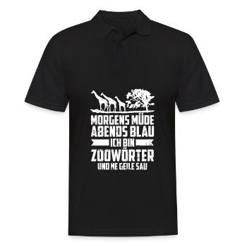 Tierpfleger Zoowärter Morgens Müde Abends Blau - Männer Poloshirt - Schwarz - Vorne - Kai (181cm)