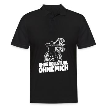 Rollstuhl Rollstuhlfahrer Bogenschießen - Männer Poloshirt - Schwarz - Vorne - Kai (181cm)