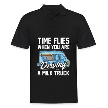 Kuh Milch Witzig Milchwagen - Männer Poloshirt - Schwarz - Vorne - Kai (181cm)