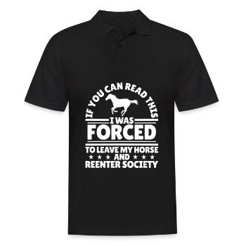 Pferd Reitsport Die Gesellschaft Ausdauerreiten - Männer Poloshirt - Schwarz - Vorne - Kai (181cm)