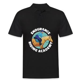 Horse Equestrian Sport Endurance Riding - Men's Polo Shirt - black - Front - Kai (181cm)