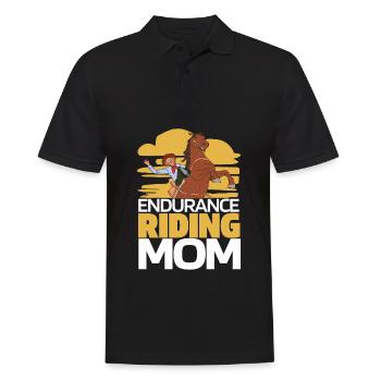 Pferd Reitsport Mama Ausdauerreiten - Männer Poloshirt - Schwarz - Vorne - Kai (181cm)