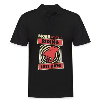 Horse Equestrian Sports Fun Endurance Riding - Men's Polo Shirt - black - Front - Kai (181cm)