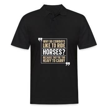 Sports équestres à cheval Drôle d’équitation - Polo Homme - noir - Devant - Kai (181cm)