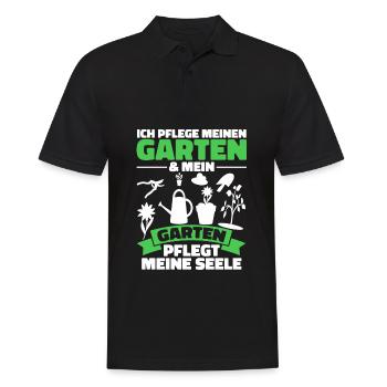 Hobbygärtner Garten Seele - Männer Poloshirt - Schwarz - Vorne - Kai (181cm)