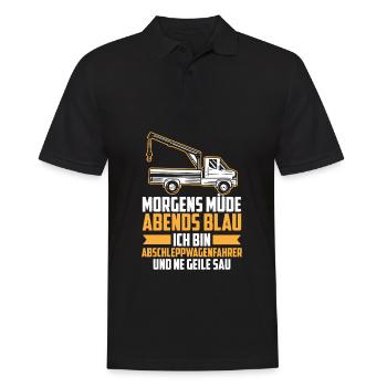 Abschleppdienst Abschlepper - Männer Poloshirt - Schwarz - Vorne - Kai (181cm)
