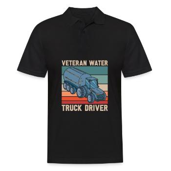 Lkw Fahrer Trucker Lastwagenfahrer Veteran - Männer Poloshirt - Schwarz - Vorne - Kai (181cm)