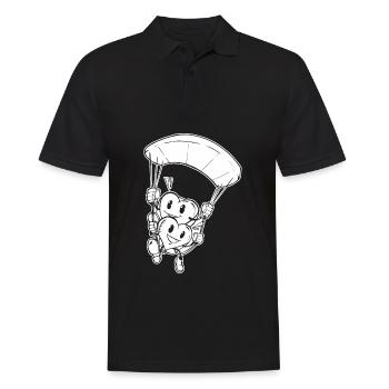 Paragleiter Paragleiten Herzen - Männer Poloshirt - Schwarz - Vorne - Kai (181cm)