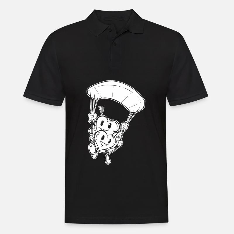 Paragleiter Paragleiten Herzen - Männer Poloshirt - Schwarz
