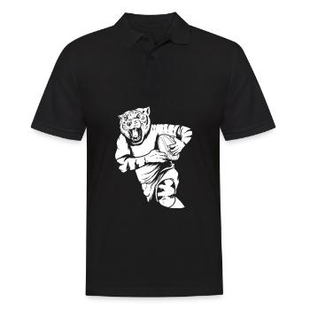 Rugby Tiger - Männer Poloshirt - Schwarz - Vorne - Kai (181cm)