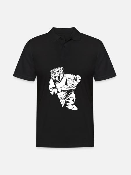 Rugby Tiger - Männer Poloshirt - Schwarz