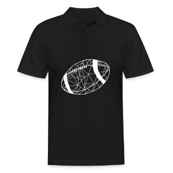 Rugby Ball - Männer Poloshirt - Schwarz - Vorne - Kai (181cm)