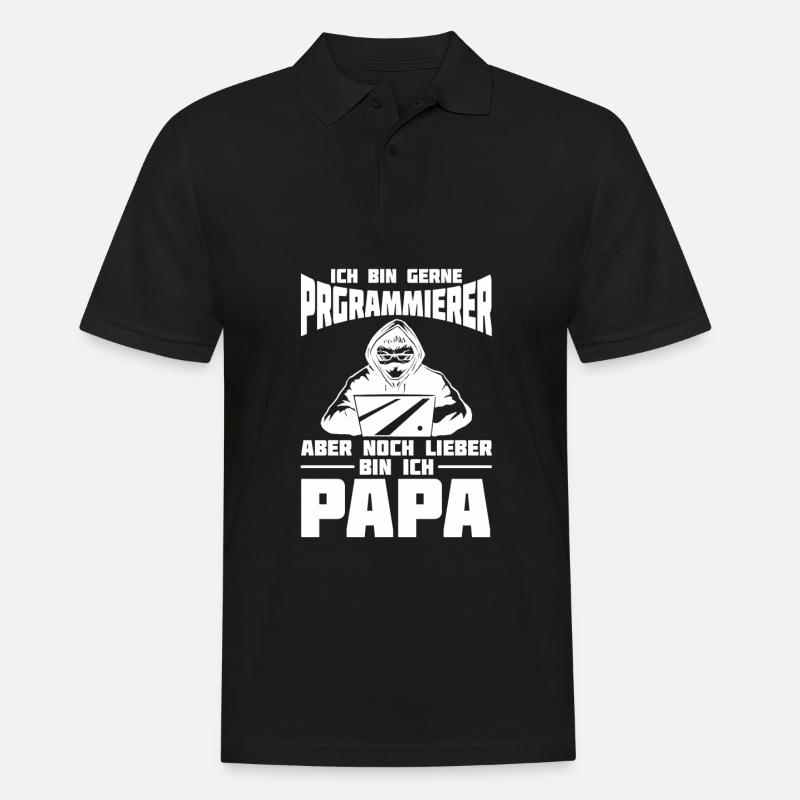 Entwickler Coder Programmierer Vater - Männer Poloshirt - Schwarz