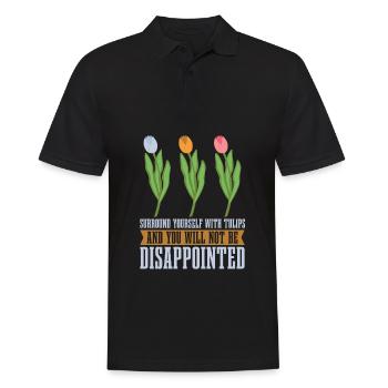Tulips Cute Tulips - Men's Polo Shirt - black - Front - Kai (181cm)