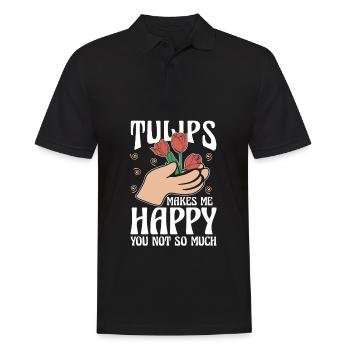 Tulipes Tulipes heureuses - Polo Homme - noir - Devant - Kai (181cm)