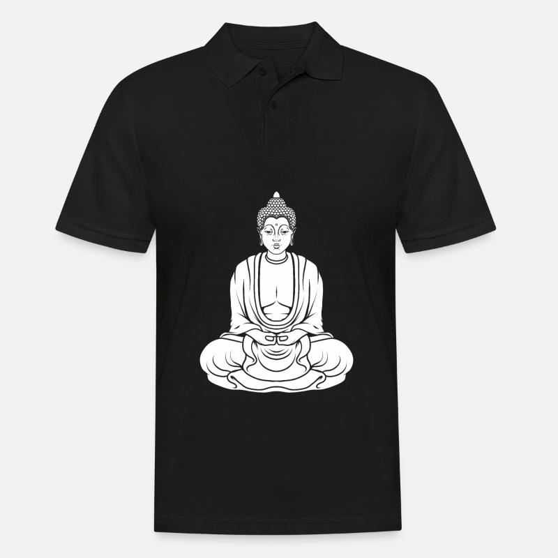Bouddha bouddhiste - Polo Homme - noir