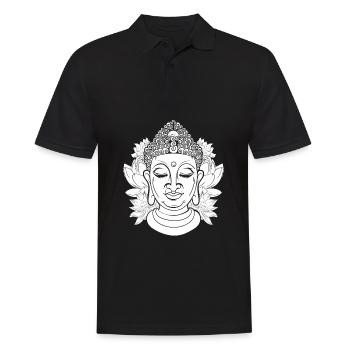 Buddha Buddhist Blumen - Männer Poloshirt - Schwarz - Vorne - Kai (181cm)