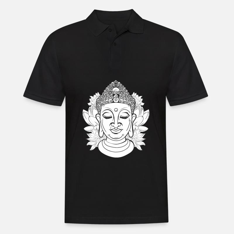 Fleurs bouddhistes de Bouddha - Polo Homme - noir