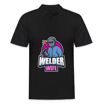 Schweißer Schlosser Gattin - Männer Poloshirt - Schwarz - Vorne - Kai (181cm)