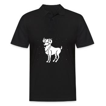 Widder Symbol - Männer Poloshirt - Schwarz - Vorne - Kai (181cm)