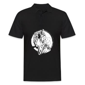 Fleurs de geisha - Polo Homme - noir - Devant - Kai (181cm)