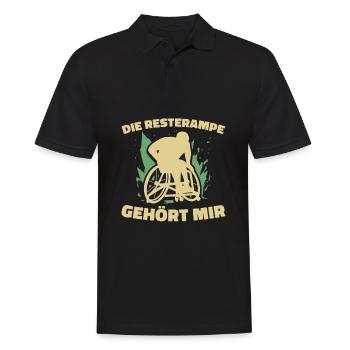 Rollstuhl Rollstuhlfahrer Lustig - Männer Poloshirt - Schwarz - Vorne - Kai (181cm)