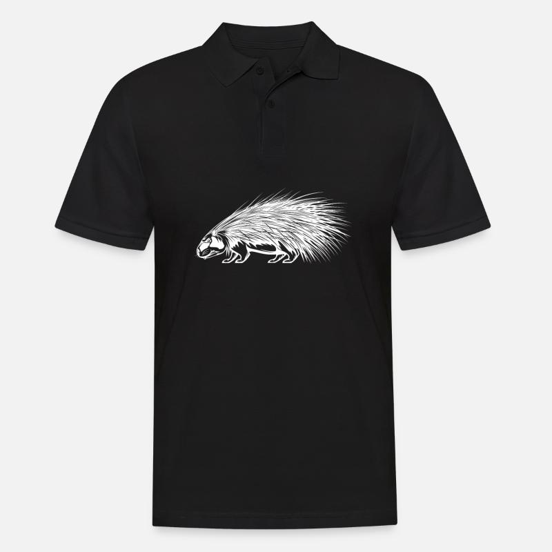 Stachelschwein - Männer Poloshirt - Schwarz