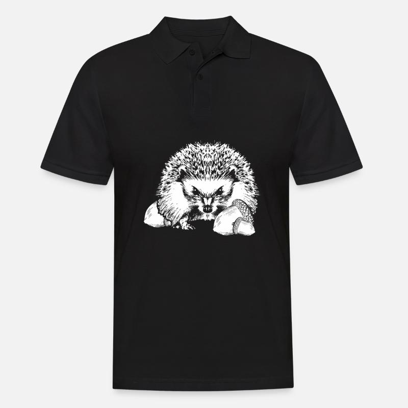 Stachelschwein Eichel - Männer Poloshirt - Schwarz