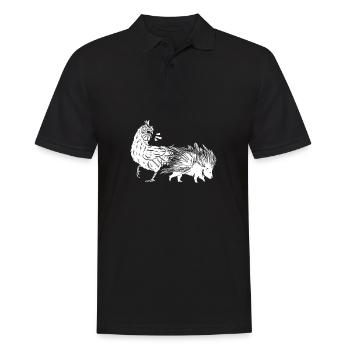 Stachelschwein Hähnchen - Männer Poloshirt - Schwarz - Vorne - Kai (181cm)
