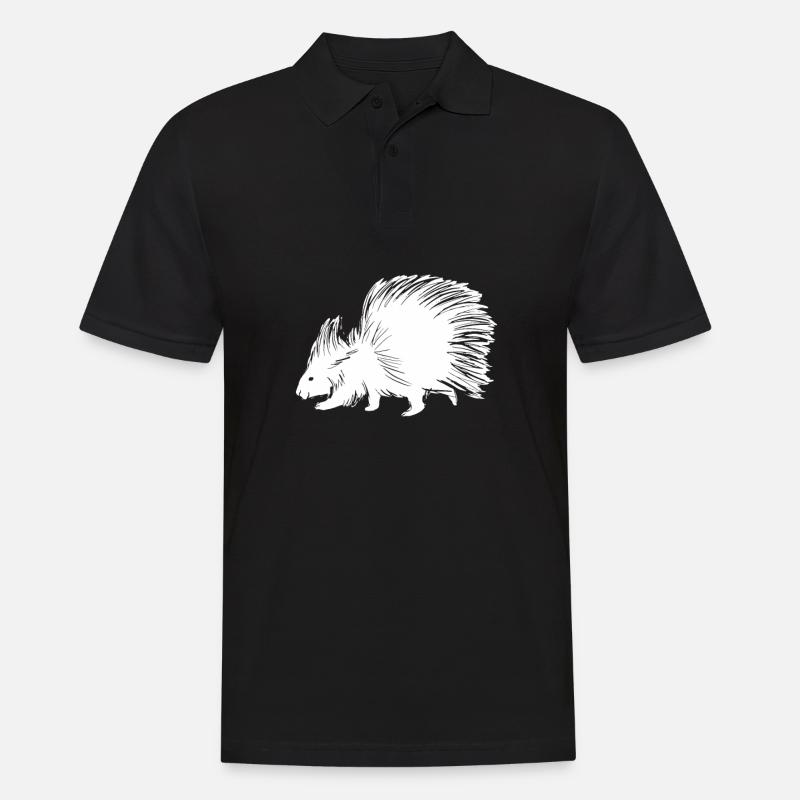 Stachelschwein - Männer Poloshirt - Schwarz