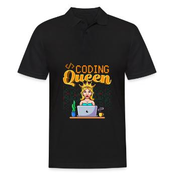 Développeur Coder Programmeur Queen - Polo Homme - noir - Devant - Kai (181cm)