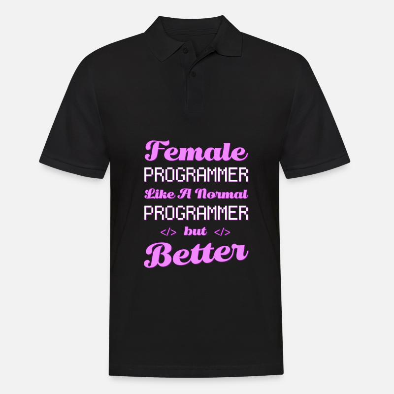 Developer Coder Programmer Female - Men's Polo Shirt - black