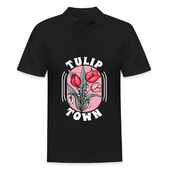 Tulpen Stadt Tulpen - Männer Poloshirt - Schwarz - Vorne - Kai (181cm)