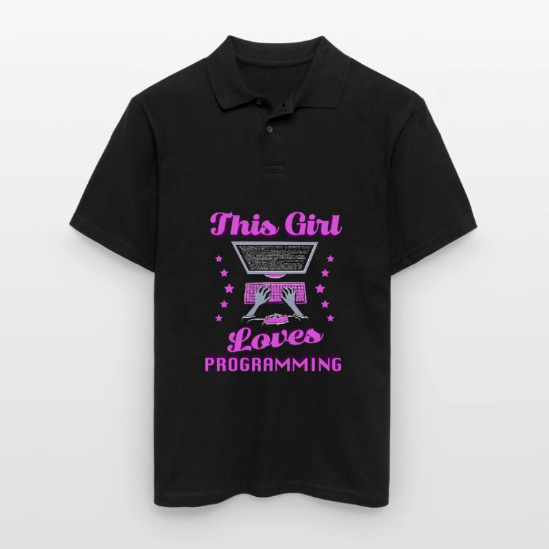 Developer Coder Programmer Girl Men's Polo Shirt