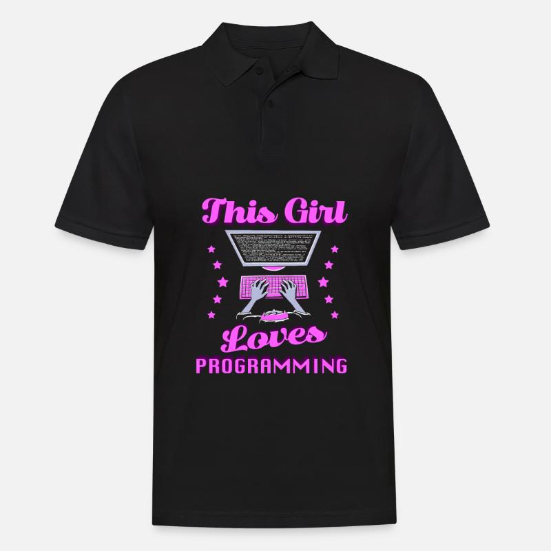 Développeur Coder Programmeur Girl - Polo Homme - noir