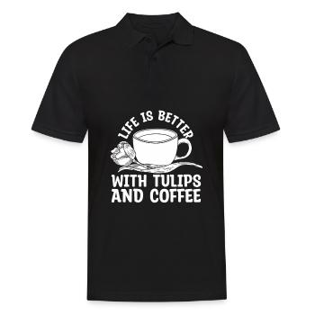 Tulpen Kaffee Tulpen - Männer Poloshirt - Schwarz - Vorne - Kai (181cm)