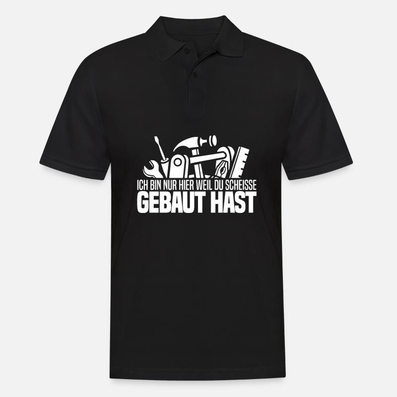 Rohrleitungsbauer Hammer - Männer Poloshirt - Schwarz