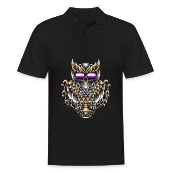 Genderfluide Eule - Männer Poloshirt - Schwarz - Vorne - Kai (181cm)