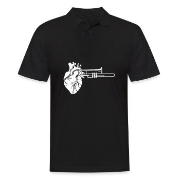 Spielmannszug Trombone Herz - Men's Polo Shirt - black - Front - Kai (181cm)