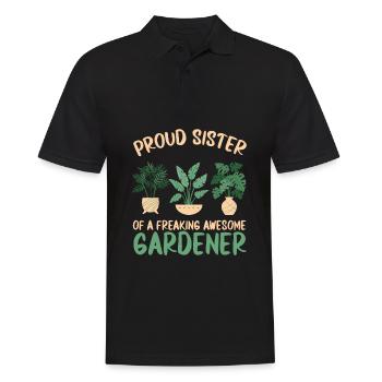 Hobbygärtner Garten Schwester - Männer Poloshirt - Schwarz - Vorne - Kai (181cm)