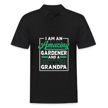 Hobby Gardener Jardin Grand-père Jardinage Grand-père - Polo Homme - noir - Devant - Kai (181cm)