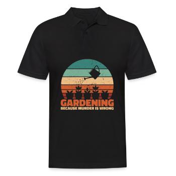 Hobbygärtner Garten Mord Gartenkatze - Männer Poloshirt - Schwarz - Vorne - Kai (181cm)