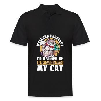 Hobbygärtner Garten Katzenartig Gartenkatze - Männer Poloshirt - Schwarz - Vorne - Kai (181cm)
