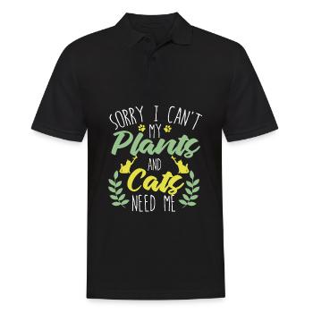 Hobby Gardener Garden Funny Garden Cat - Polo Homme - noir - Devant - Kai (181cm)