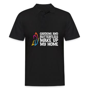 Amateur gardener garden butterflies in the garden - Men's Polo Shirt - black - Front - Kai (181cm)